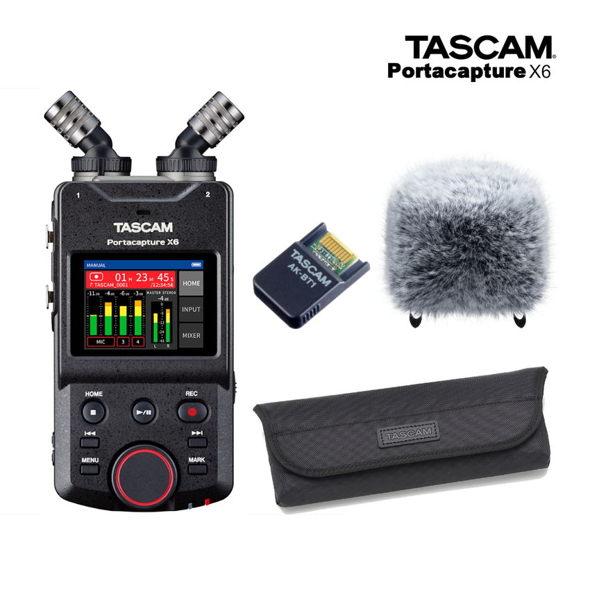 TASCAM Portacapture X6 ソフトケース+ウィンドスクリーン/Bluetoothアダプターセット