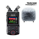 【セット内容】TASCAM Portacapture X6/TASCAM ウィンドスクリーン WS-86 ミュージシャンからエンジニア、動画クリエイターにお勧めのマルチトラックレコーダー スタッフのコメント： 【セットの特長】 野外収録には欠かせないウィンドスクリーン付のセット。立体的な形状のウィンドスクリーン・TASCAM WS-86をセットにお付けします。 【レコーダーの特長】 PortacaptureX8を小さくしたコンパクトなPortacapture X6の登場です。本製品は特に持ち運びをされるかたや、カメラのシューマウントにレコーダーを乗せる方にイチオシの商品となっております。 仕様はトラック数の他、録音時のサンプリング周波数の最大値が96kHz(X8は192kHz対応)と核となる部分にも差がありますので、ご確認の上、ご検討を頂けますと幸いです。 【Portacapture X6だけの機能も】 PortacaptureX8は非対応だった「プラグインパワーのマイクが使用可能」という点も。 プラグインパワー駆動のマイクはビデオ用マイクで多く見受けられます。もちろん、32bit Floatでの収録も可能。よりビデオ撮影に最適なレコーダーです。 【メーカーサイトより】 タッチパネルによる直感的な操作と32bit float録音対応 次世代のハンドヘルドレコーダー 主な仕様 レコーダー部仕様 記録メディア microSDカード (64MB - 2GB)、microSDHCカード (4GB - 32GB)、microSDXCカード (48GB - 512GB) *Class 10以上のカードが必要 録音再生フォーマット WAV(BWF) 44.1k/48k/96kHz、16/24-bit、32-bit float MP3 44.1k/48kHz、128k/192k/256k/320kbps チャンネル数 【入力チャンネル数】最大4 チャンネル 【録音トラック数】最大6 トラック (4トラック、ステレオミックス) USB 端子 ： USB タイプC 転送方式：USB2.0 High-Speed USB オーディオ サンプリング周波数：44.1k / 48k / 96kHz　量子化ビット深度 24 bit 電源 単3形電池4本 (アルカリ乾電池、ニッケル水素電池またはリチウム乾電池) パソコンからのUSB バスパワー 専用AC アダプター (TASCAM PS-P520U、別売) 消費電力 7.5W (最大時) 外形寸法 75 x 174.3 x 37.2 mm (W x H x D、突起を含まず) 質量 365g/265g (電池を含む／電池を含まず) 同梱品 Portacapture X6 × 1 単3形アルカリ乾電池 × 4 取扱説明書 (保証書付き) × 1 TASCAM ID登録ガイド × 1 ご確認ください。 ※製品の仕様及びデザインは改良のため予告なく変更することがあります。また、モニタの設定などにより色調が実物と異なる場合がございます。ご購入後に思った色と違うなどでのご返品はお受けできません。 ※こちらの商品は店頭及び他のショッピングサイトでも販売を致しております。タイミングによっては売り切れの場合がございます。ご注文時に売り切れの場合は、お取り寄せにお時間を頂くこととなります。予めご了承下さい。驚異のシンプル操作で収録できるアプリランチャーシステム まったく新しいアプリランチャーシステムを搭載。6つのアプリの中から、収録シーンに応じたアプリをサークルスクロールで選択、起動すると瞬時に録音プリセットを呼び出します。これにより、わずらわしい設定は不要で収録作業に集中することができます。録音プリセットは、今後のアップデートで追加される予定です。