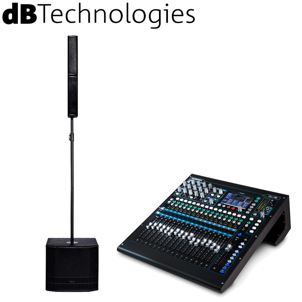 5/18はエントリーで最大P4倍★移動PAセット　dBTechnologies モノラル コラムスピーカーセット ES802 (1200W) + Allen & Heath Qu16セット