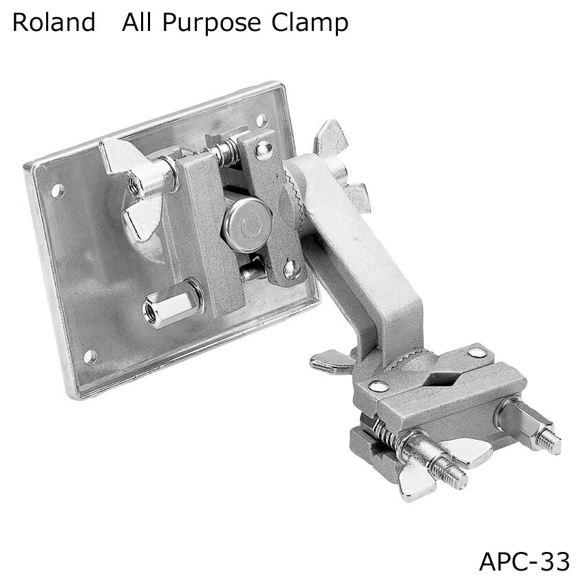 SPDシリーズを各種スタンドへ取付可能にするクランプ 本商品は、Roland All Purpose Clamp「APC-33」です。 SPD-SXやSPD-30を、V-ドラムのスタンドや既存のシンバル・スタンドに取り付けることができるクランプです。 ◎取付可能パイプ径10.5〜28.6mm 【ご確認下さい】 ※お使いのモニタ環境により、商品画像の色合いが異なる場合がございます。 思っていたものと違う等の理由での返品はお受け致しかねます。予めご了承下さい。 初期不良が発生した場合は対応致します。 製品の仕様及びデザインは改良のため予告なく変更することがあります。SPDシリーズを各種スタンドへ取付可能にするクランプ 本商品は、Roland All Purpose Clamp「APC-33」です。 SPD-SXやSPD-30を、V-ドラムのスタンドや既存のシンバル・スタンドに取り付けることができるクランプです。 ◎取付可能パイプ径10.5～28.6mm 【ご確認下さい】 ※お使いのモニタ環境により、商品画像の色合いが異なる場合がございます。 思っていたものと違う等の理由での返品はお受け致しかねます。予めご了承下さい。 初期不良が発生した場合は対応致します。 製品の仕様及びデザインは改良のため予告なく変更することがあります。
