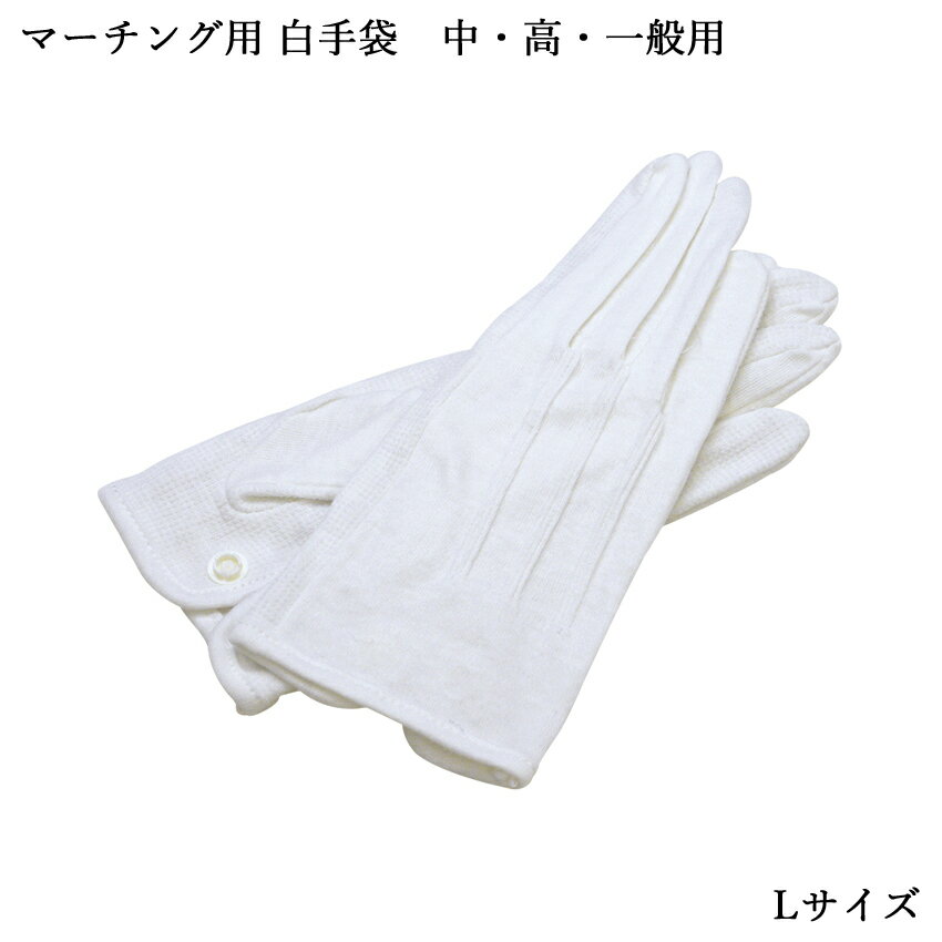 全音 マーチング用 白手袋 Lサイズ 中・高・一般用 MGA877【メール便送料無料】
