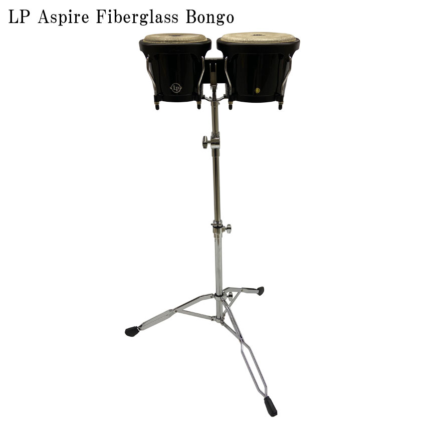 LP Aspire Fiberglass Bongo ボンゴスタンド付き 本商品はLP Aspire Fiberglass Bongoの「LPA601F-BK」ブラックです。 ボンゴスタンドセットです。 初心者でも扱い易い入門モデル！ しっかりした作りの本格仕様です。 LP Aspire ファイバーグラス ボンゴは、入門用に適したお求めやすい価格のファイバーグラス製ボンゴです。 小さめの6 3/4″と 8″の生皮成形のヘッドを丈夫なファイバーグラス製のボディにセット。 キューバンスタイルのハードウェアに直径 9/32″のラグを使用し、LP Aspire EZ Curve リムを採用しています。 ■仕様 サイズ：6 3/4&quot;＆ 8&quot; レンチ付き 【ボンゴスタンドについて】 打面の角度調整はギア式で、ズレのない着実な固定を実現。 パール製のボンゴはもちろん、GONBOPS製のボンゴにも対応しています。 スタンドの脚部に重量を持たせて、ハードな演奏時にもボンゴの安定性を高めたダブルレッグ仕様です。 シンプルなクランプ構造により、本体の着脱が容易な立奏用のボンゴスタンドです。 【ご確認下さい】 ※お使いのモニタ環境により、商品画像の色合いが異なる場合がございます。 思っていたものと違う等の理由での返品はお受け致しかねます。予めご了承下さい。 初期不良が発生した場合は対応致します。 製品の仕様及びデザインは改良のため予告なく変更することがあります。LP Aspire Fiberglass Bongo ボンゴスタンド付き 本商品はLP Aspire Fiberglass Bongoの「LPA601F-BK」ブラックです。 ボンゴスタンドセットです。 初心者でも扱い易い入門モデル！ しっかりした作りの本格仕様です。 LP Aspire ファイバーグラス ボンゴは、入門用に適したお求めやすい価格のファイバーグラス製ボンゴです。 小さめの6 3/4″と 8″の生皮成形のヘッドを丈夫なファイバーグラス製のボディにセット。 キューバンスタイルのハードウェアに直径 9/32″のラグを使用し、LP Aspire EZ Curve リムを採用しています。 ■仕様 サイズ：6 3/4&quot;＆ 8&quot; レンチ付き 【ボンゴスタンドについて】 打面の角度調整はギア式で、ズレのない着実な固定を実現。 パール製のボンゴはもちろん、GONBOPS製のボンゴにも対応しています。 スタンドの脚部に重量を持たせて、ハードな演奏時にもボンゴの安定性を高めたダブルレッグ仕様です。 シンプルなクランプ構造により、本体の着脱が容易な立奏用のボンゴスタンドです。 【ご確認下さい】 ※お使いのモニタ環境により、商品画像の色合いが異なる場合がございます。 思っていたものと違う等の理由での返品はお受け致しかねます。予めご了承下さい。 初期不良が発生した場合は対応致します。 製品の仕様及びデザインは改良のため予告なく変更することがあります。