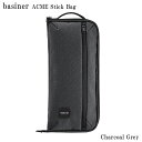 basiner ベイシナー ACME-ST CG Charcoal Grey ACME Stick Bag ドラムスティックケース おしゃれ 12ペア収納 持ち運び マレット収納可 耐摩擦 撥水