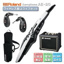 Roland Aerophone AE-20 初心者でも簡単にワイヤレスで路上ライブが出来るセット スマートフォンやタブレットなどで流している曲とエアロフォンの音を、 アンプから一緒に出すことが出来るセットです。 ■初心者でも簡単に接続できる エアロフォンとアンプの繋ぎ方は簡単で、 お付けしておりますワイヤレスシステムを差し込み、ペアリングするだけです。 音楽を流すには、エアロフォンとお使いのデバイスをBluetoothで接続すれば完了です。 ワイヤレス接続なので、パフォーマンス中にケーブルが絡まる心配もございません。 ■こんな使い方もできます YouTubeに上がっているカラオケ伴奏などを流し、エアロフォンでメロディーを演奏すれば、 伴奏者が居なくとも、1人でBGM付きの路上ライブが出来ます。 マイク入力端子もございますので、 エアロフォン×ボーカル、エアロフォン×生楽器(アコギ、ハーモニカ etc・・・) などのように組み合わせてご使用頂くことも出来ます。 ■初心者でも分かりやすいアンプの仕様 セットにお付けしております多目的アンプSPA03は、 通常のアンプが英語表記なのに対し、操作パネルや説明書が日本語表記となっているので、 初めてアンプを使う方にとっても使いやすいです。 また、小型ながらパワーもあるので、路上ライブでのご使用も可能です。 電池駆動へ切り替えも可能ですので、コンセントの有無を気にせず演奏することが出来ます。 更に、持ち運びに便利なベルト(付属品)を取り付けることも出来るので、可搬性にも優れています。 【関連キーワード】 電子サックス、デジタルサックス、路上ライブ、ストリートライブ、ミニライブ、ミニコンサート、ミニリサイタル、ワンマンコンサート、ワンマンライブ、アンサンブル、演奏会、ソロリサイタル、リサイタル、エアロフォン、エアロフォーン、AE-05、AE-30、AE-20、AE-01 ■当店オリジナルセットのご紹介　(クリックすると各商品ページをご確認頂けます) Aerophone AE-20 日本語表記の操作パネル SPA03のセット アンプを乗せることができるスタンドと スタンドケース付きのセット Aerophone Pro AE-30 日本語表記の操作パネル SPA03のセット アンプを乗せることができるスタンドと スタンドケース付きのセット ※製品の仕様及びデザインは改良のため予告なく変更することがあります。 ※モニタの設定などにより色調が実物と異なる場合がございます。ご購入後に思った色と違うなどでのキャンセルは承っておりません。 ※求めていたサウンドと異なる等の理由での交換・返品対応は致しかねます。 ※エアロフォン専用アプリはiOS製品・Android製品のみの対応となります。■おすすめポイント ■セット内容品 ■接続方法 ■ワイヤレスシステムのペアリング方法 ■エアロフォンとスマートフォン(またはタブレット)のペアリング方法 ■Aerophone AE-20仕様 ■多目的アンプ SPA03の特徴について ■多目的アンプ SPA03仕様 ■メーカー紹介動画 アンプが初めての方でも大丈夫 初心者でも簡単に演奏＆路上ライブが出来るセット スマートフォンやタブレットなどで流している曲とエアロフォンの音を、 アンプから一緒に出すことが出来るセットです。 ■初心者でも簡単に接続できる エアロフォンとアンプの繋ぎ方は簡単で、 お付けしておりますワイヤレスシステムを差し込み、ペアリングするだけです。 音楽を流すには、エアロフォンとお使いのデバイスをBluetoothで接続すれば完了です。 ワイヤレス接続なので、パフォーマンス中にケーブルが絡まる心配もございません。 ■こんな使い方もできます YouTubeに上がっているカラオケ伴奏などを流し、エアロフォンでメロディーを演奏すれば、 伴奏者が居なくとも、1人でBGM付きの路上ライブが出来ます。 マイク入力端子もございますので、 エアロフォン×ボーカル、エアロフォン×生楽器(アコギ、ハーモニカ etc・・・) などのように組み合わせてご使用頂くことも出来ます。 ■初心者でも分かりやすいアンプの仕様 セットにお付けしております多目的アンプSPA03は、 通常のアンプが英語表記なのに対し、操作パネルや説明書が日本語表記となっているので、 初めてアンプを使う方にとっても使いやすいです。 また、小型ながらパワーもあるので、路上ライブでのご使用も可能です。 電池駆動へ切り替えも可能ですので、コンセントの有無を気にせず演奏することが出来ます。 更に、持ち運びに便利なベルト(付属品)を取り付けることも出来るので、可搬性にも優れています。 【関連キーワード】 電子サックス、デジタルサックス、路上ライブ、ストリートライブ、ミニライブ、ミニコンサート、ミニリサイタル、ワンマンコンサート、ワンマンライブ、アンサンブル、演奏会、ソロリサイタル、リサイタル、エアロフォン、エアロフォーン、AE-05、AE-30、AE-20、AE-01 ■当店オリジナルセットのご紹介　(クリックすると各商品ページをご確認頂けます) Aerophone AE-20 日本語表記の操作パネル SPA03のセット アンプを乗せることができるスタンドと スタンドケース付きのセット Aerophone Pro AE-30 日本語表記の操作パネル SPA03のセット アンプを乗せることができるスタンドと スタンドケース付きのセット ※製品の仕様及びデザインは改良のため予告なく変更することがあります。 ※モニタの設定などにより色調が実物と異なる場合がございます。ご購入後に思った色と違うなどでのキャンセルは承っておりません。 ※求めていたサウンドと異なる等の理由での交換・返品対応は致しかねます。 ※エアロフォン専用アプリはiOS製品・Android製品のみの対応となります。