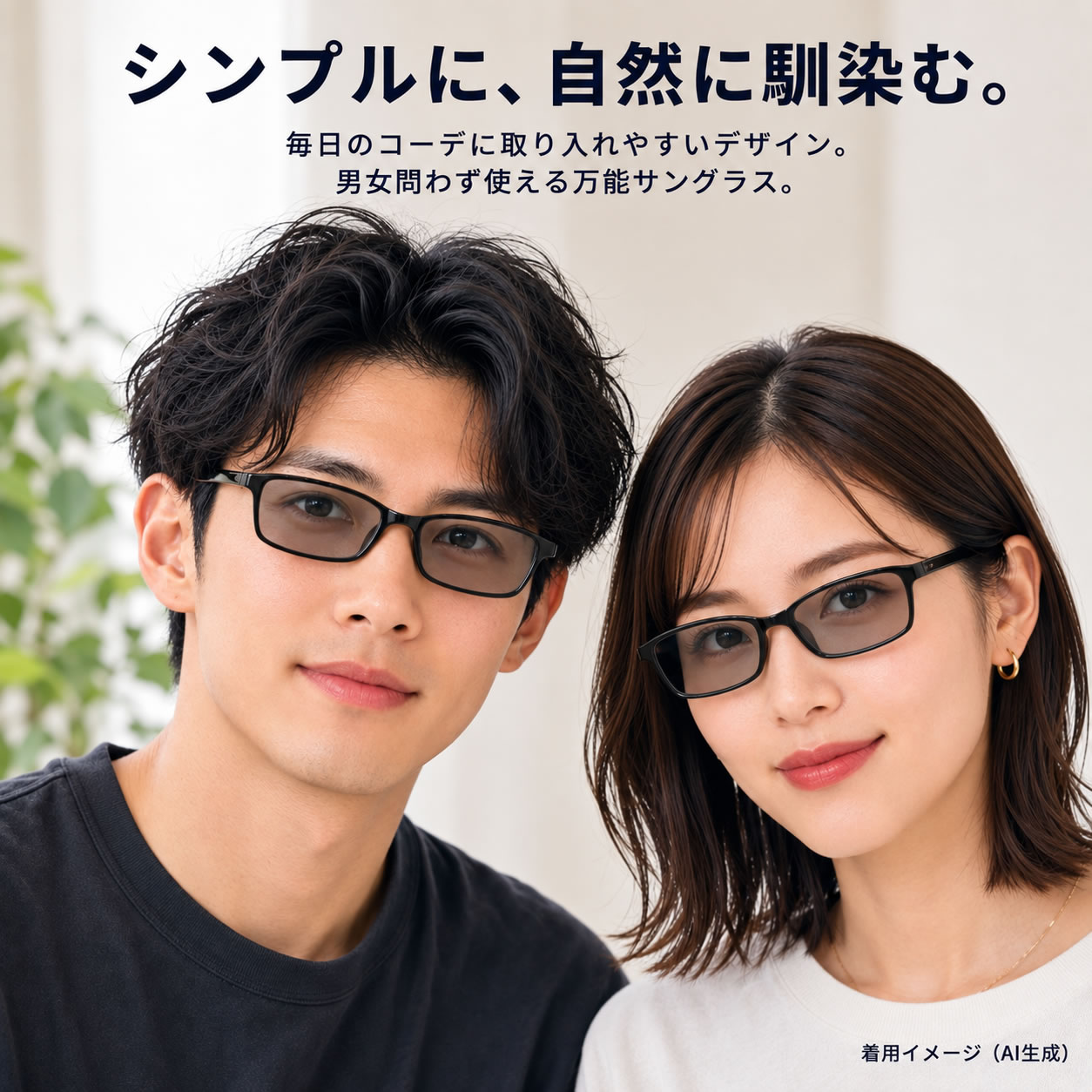 サングラス メンズ レディース 偏光サングラス UVカット オーバル スクエア ライトカラー 薄い色 超軽量17g 伊達メガネ ドライブ 釣り 運転用 【UVカット付き偏光レンズ6色・UVレンズ5色／全11色】 merry39-10009051 Merry サンプル画像2