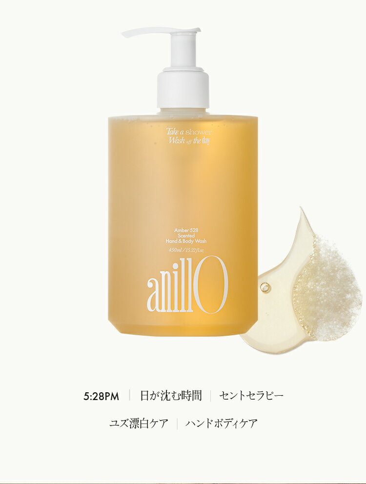 anillo アニーロ アンバー528 センティッドハンド＆ボディウォッシュ 450ml|ハンドソープ ボディーソープ ボディウォッシュ 万能ウォッシュ ボトル 石鹸 せっけん 泡| 誕生日 ギフト 韓国コスメ【日本公式】 3