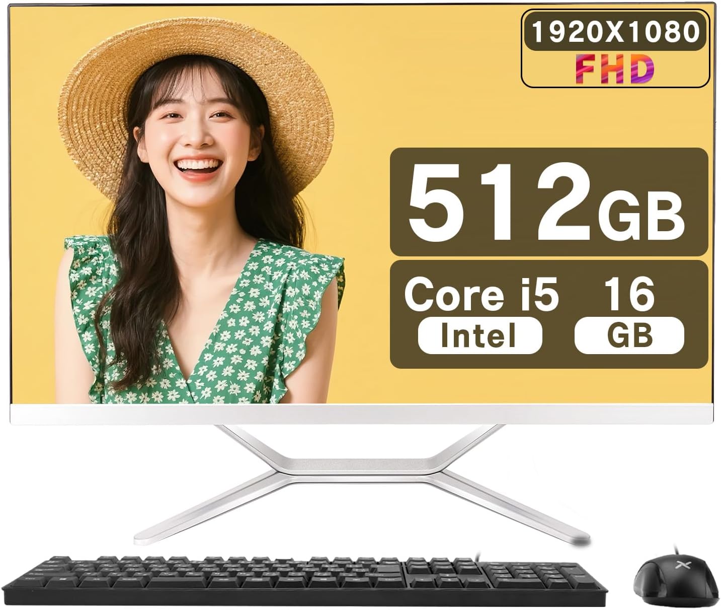 デスクトップパソコン 一体型pc 21/23型 フルHD液晶一体型 デスクトップパソコン インテル Core 7【Windows 11搭載】USB 2.0 USB 3.0 5G WIFI搭載 一体型パソコン メモリー16GB SSD 2TB