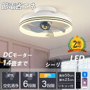2025最新 シーリングファンライト led 14畳 シーリングライト 薄型 軽量 DCモーター 北欧 調光調色 6段階風量調節 照明器具 天井照明 静音 常夜...