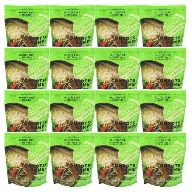グルテンフリーインスタントとんこつ風ラーメン16食スープ付（AT）（代引不可）（沖縄・離島への発送は不可）