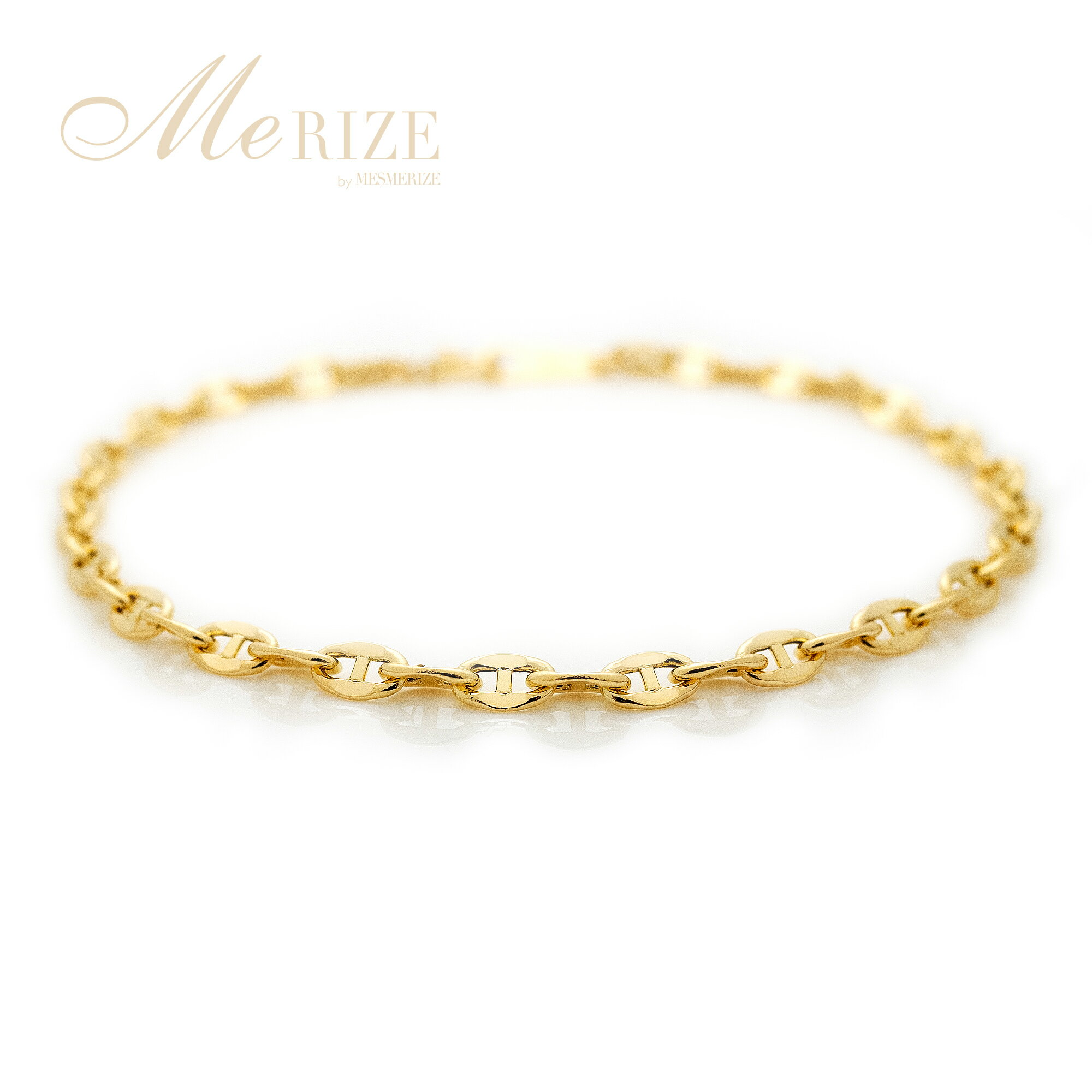 K18 K10 アンカーチェーン ブレスレット 幅3.3mm 長さ15cm~20cm イエローゴールド ユニセックス メンズ レディース 18金 18K 10金...