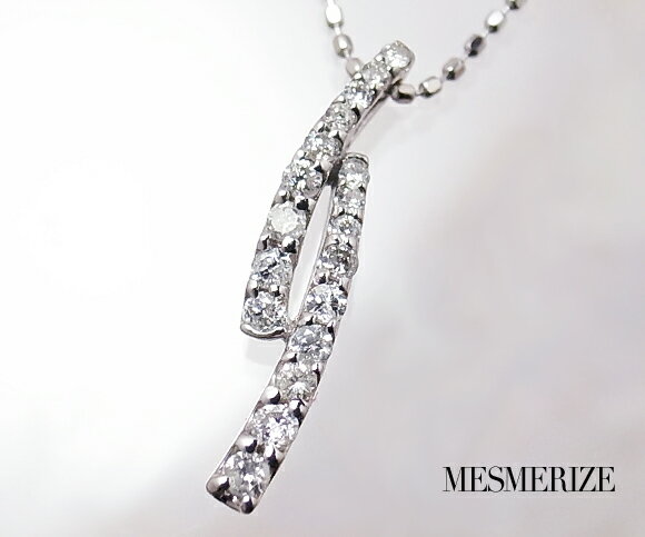 樂天商城 - 天然 ダイヤ 0.21ct ネックレス K18 ゴールド各色 ペンダント レディース ダイヤモンド 0.21カラット 2連 一文字 ウェーブ ライン 18金 18K ホワイト イエロー ピンク YG WG PG シンプル あずき カットボール チェーン 40cm 45cm 4月誕生石 品質保証書付