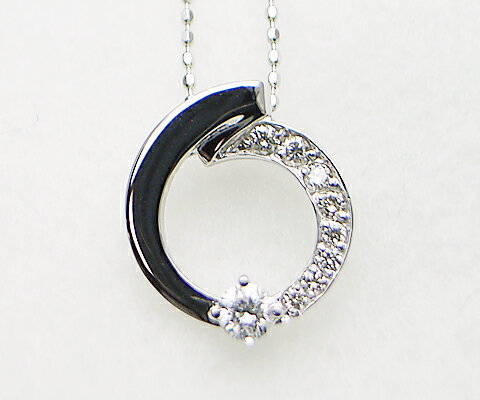 樂天商城 - K18 天然 ダイヤ 0.21ct ネックレス Oリング 円形 サークル ゴールド各色 ペンダント レディース 上質天然石 ダイヤモンド 0.21カラット 9石 小豆チェーン 18K 18金 ホワイト イエロー ピンク YG WG PG 一粒ジュエリー 4月誕生石 記念日 ギフト ブライダル 品質保証書付