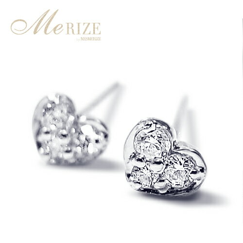 Rakuten - 天然 ダイヤ 0.12ct パヴェ ハート ピアス ペア 4mm幅 K18 K10 ゴールド各色 スタッド レディース ダイヤモンド 0.12カラット 6石 18金 10金 18K 10K ホワイト イエロー ピンク YG WG PG シンプル アクセサリー プレゼント 4月誕生石 品質保証書付