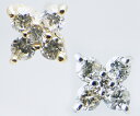 天然 ダイヤ 0.30ct フラワー ペア ピアス K18 ゴールド各色 スタッド ダイヤモンド 10石 0.3カラット18K 18金 ホワイト イエロー ピンク YG WG PG シリコン付ダブルロックキャッチ 花 クローバー 植物 記念日 ギフト ブライダル 一粒 4月誕生石 品質保証書付