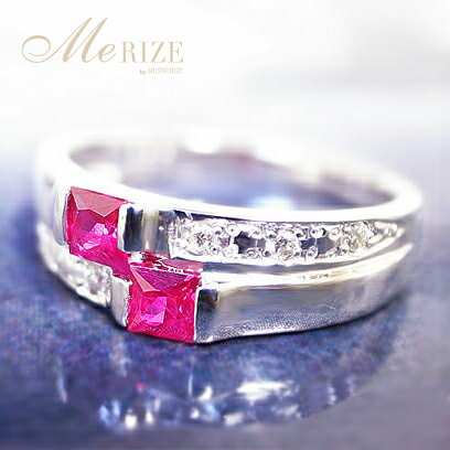 天然 GEM ルビー 0.38ct 3x3mm & ダイヤ リング プラチナ pt950 pt900 K18 ゴールド各色 指輪 0.38カラット ジェムクオリ...