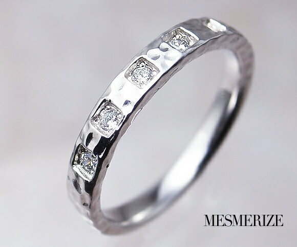 樂天商城 - 天然 ダイヤ リング ミル打ち プラチナ pt950 pt900 K18 ゴールド各色 平打ち フラットバンド 指輪 ダイヤモンド 0.07カラット 18金 18K ホワイト イエロー ピンク YG WG PG エンゲージ 婚約 プレゼント シンプル ブライダル ギフト 4月誕生石 品質保証書付