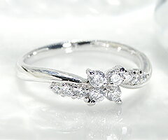 樂天商城 - 天然 ダイヤ 10石 0.30ct フラワー 花 リング プラチナ pt950 pt900 K18 ゴールド各色 指輪 レディース スイート テン ダイヤモンド 0.3カラット 18金 18K ホワイト イエロー ピンク YG WG PG 10周年 結婚記念 プレゼント ギフト ブライダル 4月誕生石 品質保証書付