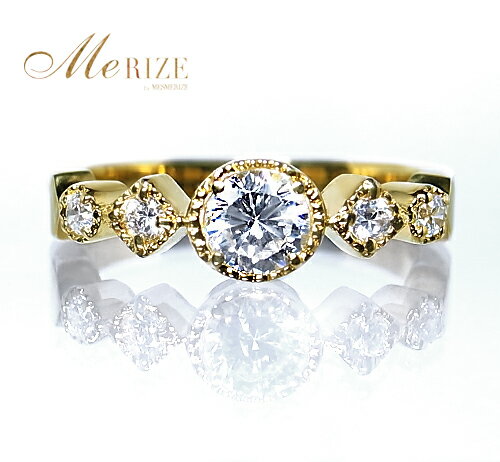 樂天商城 - 大粒 天然 ダイヤ 0.35ct テンション リング ミル打ち K18 ゴールド各色 指輪 ダイヤモンド 0.35カラット 18金 18K ホワイト イエロー ピンク YG WG PG 一粒ジュエリー エンゲージ 婚約 ブライダル 4月誕生石 記念日 レディース ギフト 品質保証書付