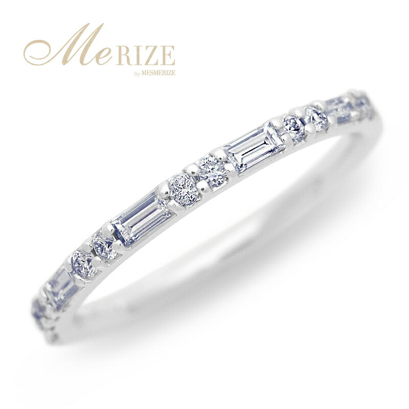 樂天商城 - 天然 ダイヤ 0.3ct エタニティ リング 細身 プラチナ pt950 pt900 K18 ゴールド各色 シンプル 指輪 バケットカット ＆ ラウンド コンビ ダイヤモンド 18金 18K ホワイト イエロー ピンク YG WG PG 4月誕生石 記念日 レディース ギフト ブライダル 品質保証書付