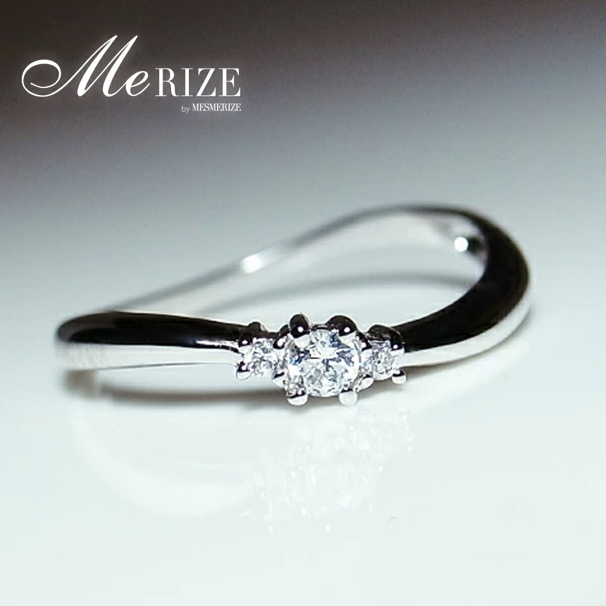 樂天商城 - 天然 ダイヤ 3石 ソリティア リング K18ゴールド各色 プラチナ pt950 pt900 細身 細め シンプル ウェーブ 指輪 ダイヤモンド 0.07カラット 18金 18K ホワイト イエロー ピンク YG WG PG 3周年 記念日 レディース ギフト プレゼント 4月誕生石 品質保証書付