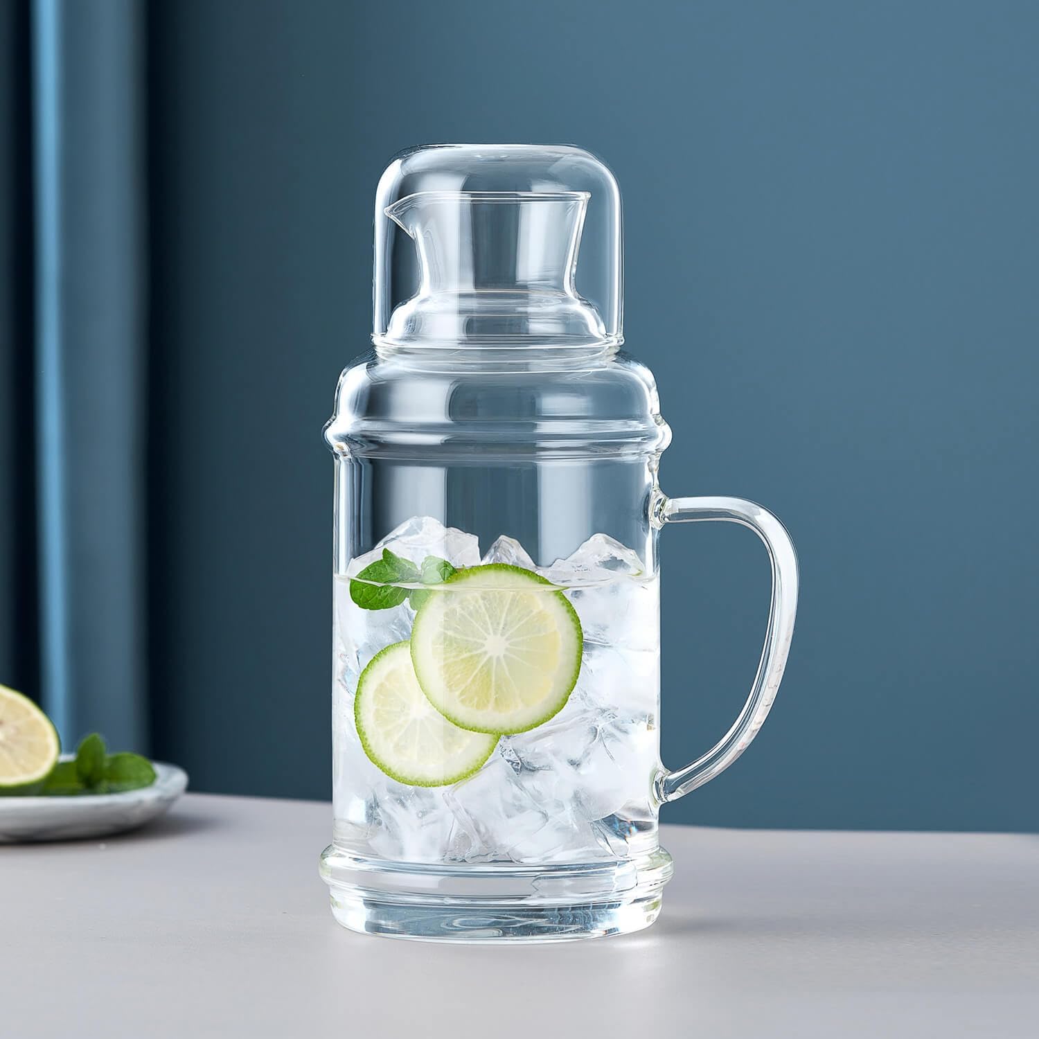 ポカロティー 耐熱ガラス 冷水ポット 2000ml レトロデザイン 大容量 ピッチャー 透明 麦茶ポット 直火..