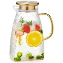 ポカロティー 冷蔵庫ポット 冷蔵庫のドアポケットに入りやすい 耐熱ガラスピッチャー 1600ML 透明 槌目 水出し ポット 直火対応 熱湯OK 冷水筒 お茶ポット glass pitcher 水差し 柄後手 食洗機対応 フルーツティー 洗いやすい 麦茶ポット 大容量 省スペース おしゃれ 可愛い