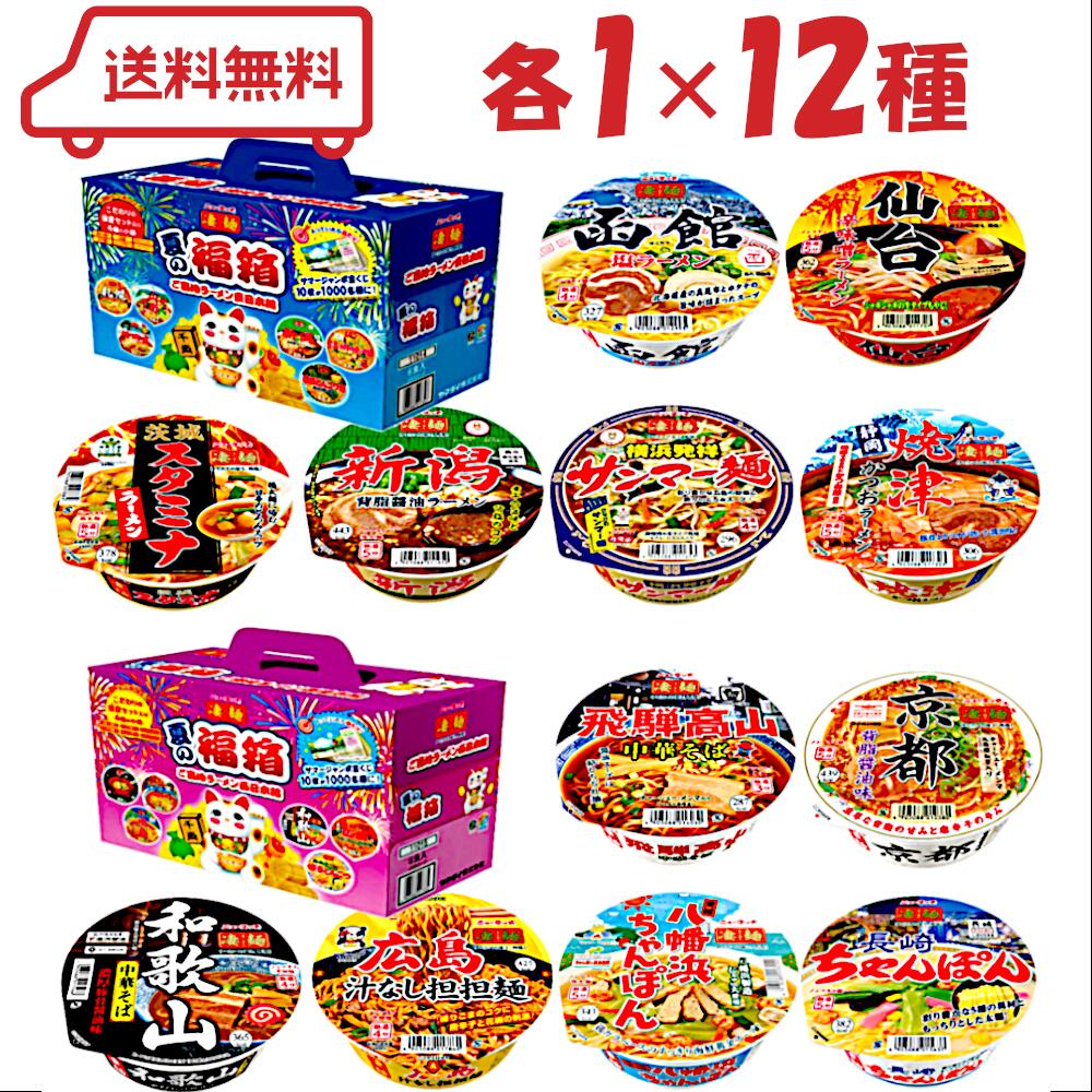 ニュータッチ 凄麺 夏の福箱 ご当地ラーメン 2種（東日本編/西日本編）各1計2箱（12食入） アソート カップ麺 詰め合わせ 賞味期限2025年12月23日含