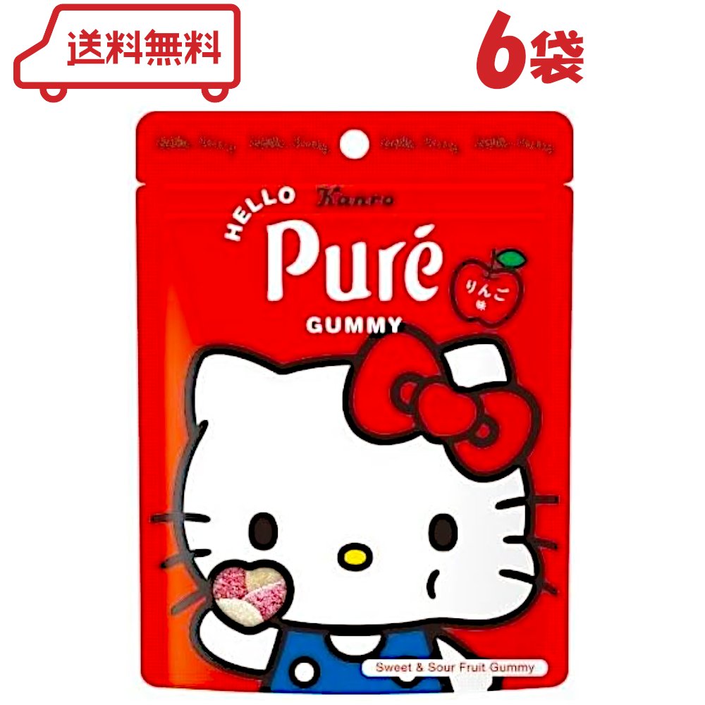 カンロ ピュレグミ × ハローキティ 56g×6袋 ( コラボ グミ 人気 かわいい リボン型グミ キティちゃんグミ 気分転換 詰め合わせ まとめ買い セット )のサムネイル