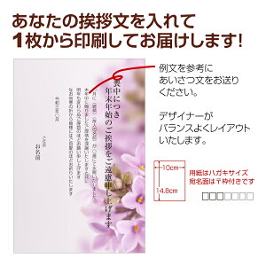 【あなたのあいさつ文を入れて1枚から印刷OK!】喪中はがき オリジナル 喪中葉書 欠礼はがき 年賀欠礼 ハガキ 欠礼挨拶 挨拶状 おすすめ 差出人印刷有格安セール 年賀状印刷 年賀状作成ソフト セール