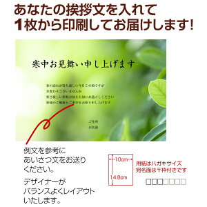 【あなたのあいさつ文を入れて1枚から印刷OK!】寒中見舞い はがき お見舞い オリジナル 寒中葉書 終活 年賀状 年賀状終い 返礼 お詫び 松の内 差出人印刷有セール 年賀状印刷 年賀状作成ソフト セール