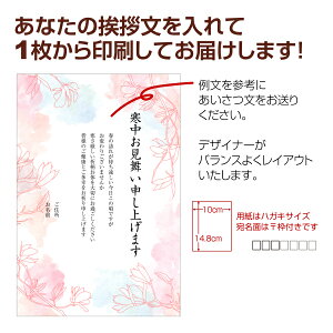 【あなたのあいさつ文を入れて1枚から印刷OK!】寒中見舞い はがき お見舞い オリジナル 寒中葉書 終活 年賀状 年賀状終い 返礼 お詫び 松の内 差出人印刷有格安セール 年賀状印刷 年賀状作成ソフト セール