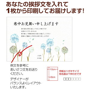 【あなたのあいさつ文を入れて1枚から印刷OK!】寒中見舞い はがき お見舞い オリジナル 寒中葉書 終活 年賀状 年賀状終い 返礼 お詫び 松の内 差出人印刷有通販 年賀状印刷 年賀状作成ソフト セール