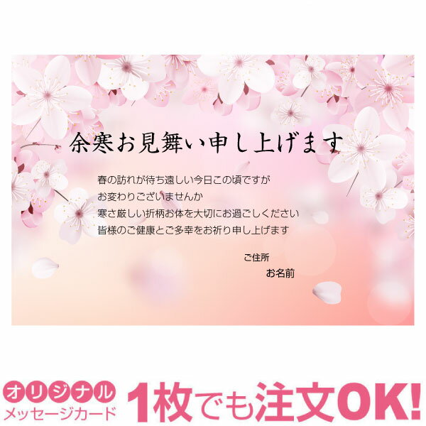 【あなたのあいさつ文を入れて1枚から印刷OK】余寒見舞い はがき お見舞い オリジナル 余寒葉書 終活 年賀状 年賀状終い 返礼 お詫び ..