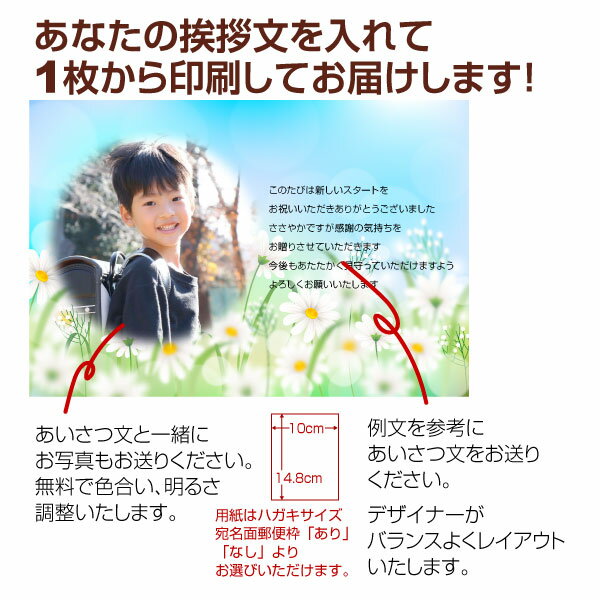 【あなたのあいさつ文を入れて1枚から印刷OK】入学 進学 卒業 カード ギフト プレゼント グリーティング 誕生日 贈り物 感謝 メッセージカード オリジナル 出産報告 出産内祝い 結婚内祝い 快気内祝い お祝い お返し おしゃれな 挨拶状 お礼状 3
