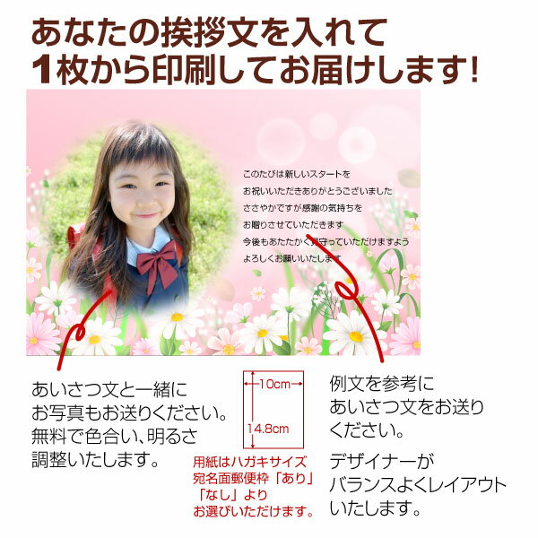 【あなたのあいさつ文を入れて1枚から印刷OK】入学 進学 卒業 カード ギフト プレゼント グリーティング 誕生日 贈り物 感謝 メッセージカード オリジナル 出産報告 出産内祝い 結婚内祝い 快気内祝い お祝い お返し おしゃれな 挨拶状 お礼状 3
