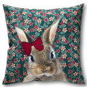 かわいい ウサギ 柄 クッションカバー 角形 45×45cm 【ポイント3倍/ 送料無料 15(火)深夜まで】 うさぎ 好き 女子 の お 部屋 や ソファー の アクセント に おしゃれ な プレゼント インテリア 雑貨 リュシーダンセットLUCIE DANCETTE 兎 ラビット グッズ お 祝い お返し