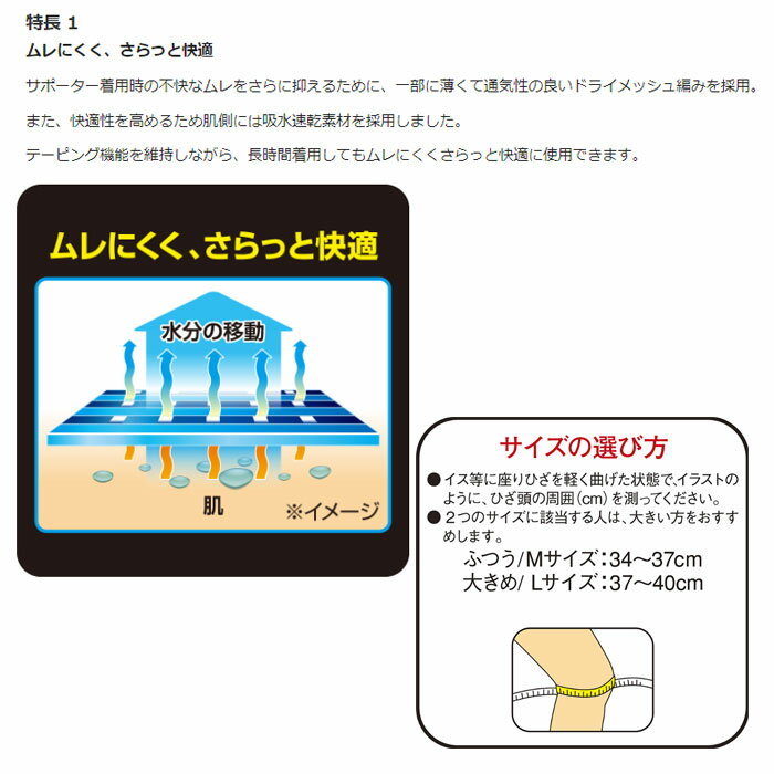 バンテリンコーワ 高通気サポーター ひざ専用 ライトブルー ふつうサイズ【メール便送料無料】 3