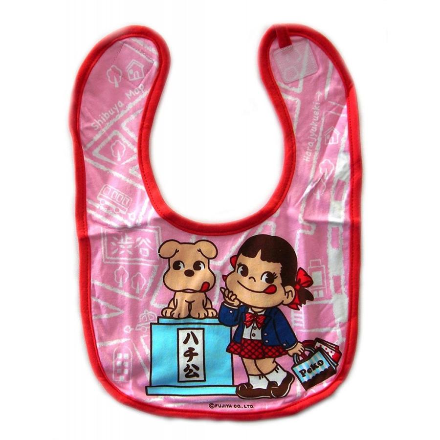 【新品未開封・未使用品】ご当地限定 ペコちゃんスタイ 渋谷限定 ハチ公 赤 エプロン よだれかけ