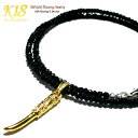 18金 18K コーティング ゴールド ハワイアンジュエリー ハワイアン ネックレス ペンダント 天然石 ブラックスピネルネックレス ハワイアンジュエリーネック...