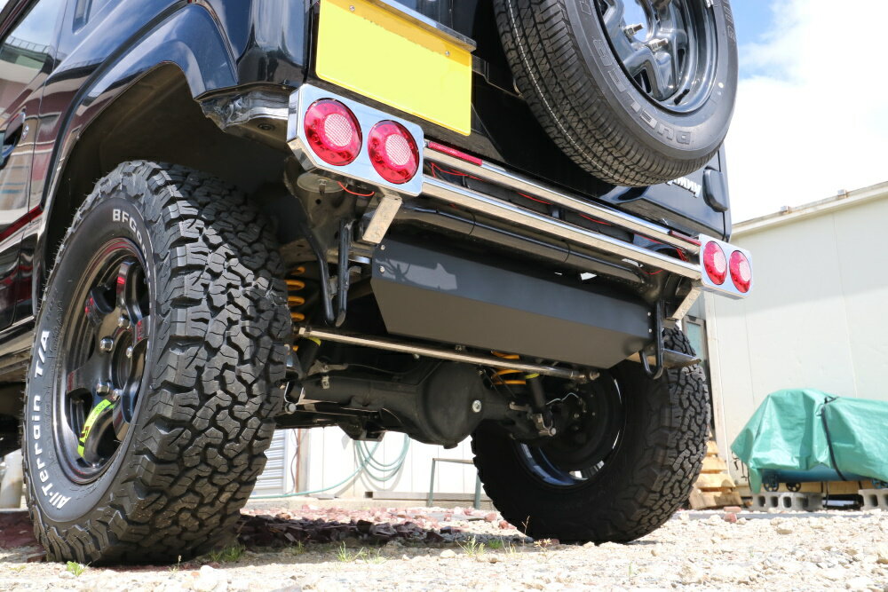 ジムニー JB64 JB74 純正マフラー用マフラーカバー ステンレス　つや消し黒塗装品