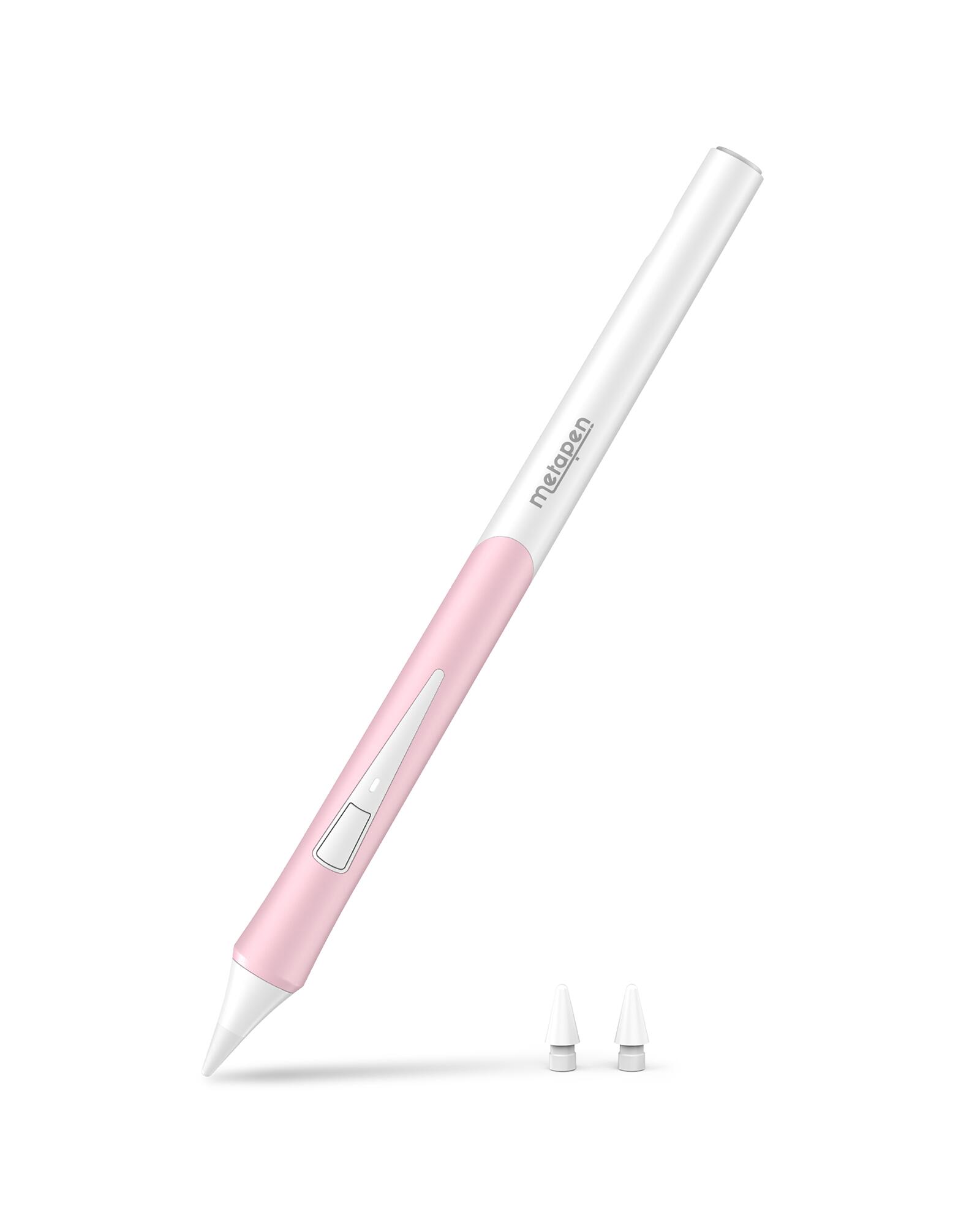 Metapen iPad ペンシル 【2024業界驚く新登場】メタペン アップル ペンシル 傾き感知 ショートカットキー対応 Type-C超急速充電 スタイラス ペン 2018年以降iPad/iPad Pro/iPad Air/iPad mini対応 metapen アプリ 付き (D1 ピンク)