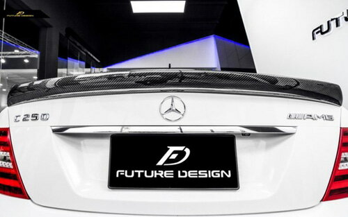 【FUTURE DESIGN】BENZ メルセデス ベンツ C-Class C204 クーペ トランク用リアスポイラー 本物Drycabon ドライカーボン カスタム エアロ AMG