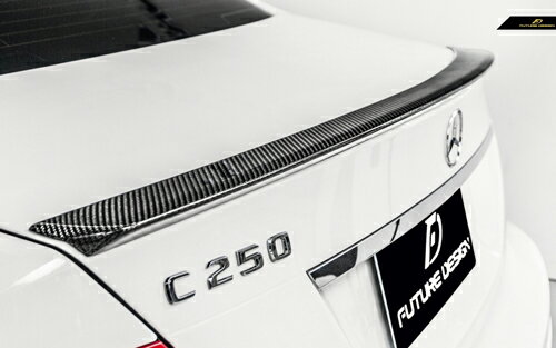 【FUTURE DESIGN】BENZ メルセデス ベンツ C-Class W204 セダン トランク用リアスポイラー 本物Drycabon ドライカーボン カスタム エアロ AMG