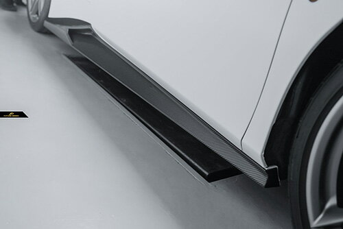 Ferrari フェラーリ 488 サイドステージ用サイドスカート サイドスポイラー DryCarbon ドライカーボン エアロパーツ ボディーライン カスタム