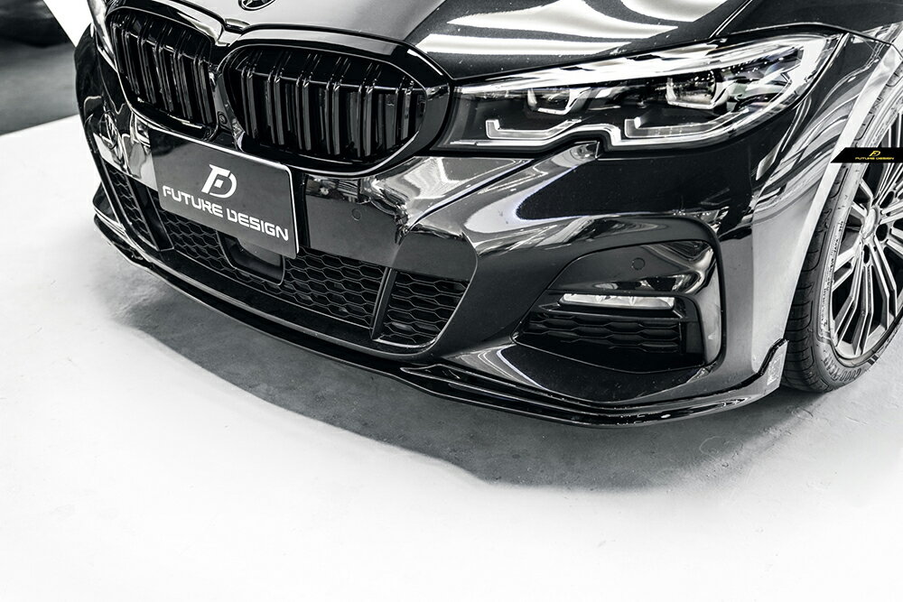 楽天METEO　楽天市場店BMW 3シリーズ G20 G21 M-TECH Mスポーツ フロントバンパー用リップスポイラー パフォーマンス PF スタイル 艶あり黒