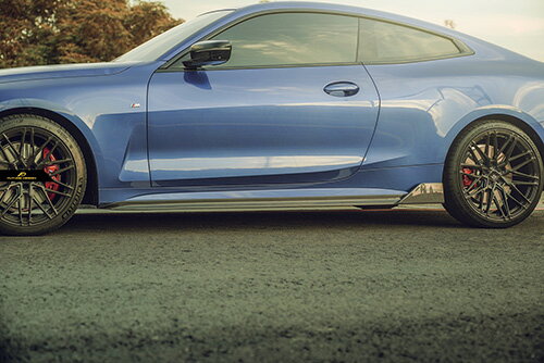 【FUTURE DESIGN】BMW 4シリーズ G22 M-TECH Mスポーツ サイドスカート 本物DryCarbon ドライカーボン エアロ カスタム　M440i