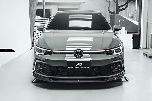 【FUTURE DESIGN】VW フォルクスワーゲン GOLF ゴルフ 8 GTI Mk8 フロント リップスポイラー 本物Drycarbon ドライカーボン エアロ カスタム