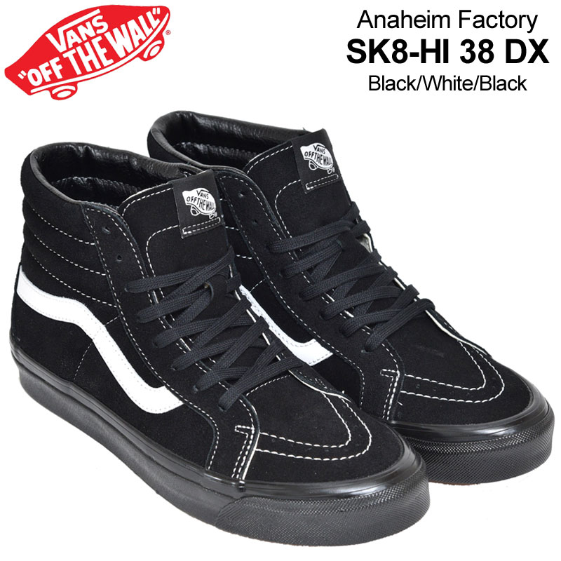 バンズ VANS ヴァンズ スニーカー メンズ アナハイムファクトリー スケートハイ38スエードSK8-HI 38 DX ブラック ホワイト VN0A38GF9XN snk【靴】2108trip【返品交換・ラッピング不可】