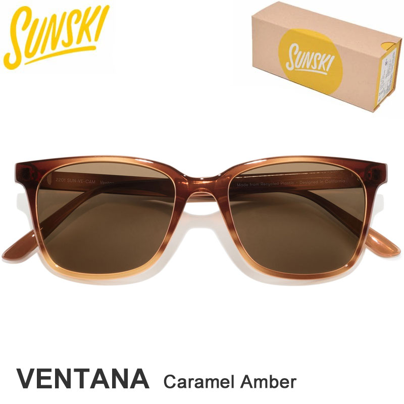 サンスキー SUNSKI サングラス 偏光 UVカット ウェイファーラー型 メンズ レディース ユニセックス ベンタナ キャラメルアンバー Ventana Ca...