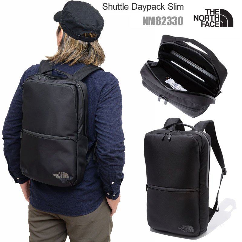 【正規取扱店】ノースフェイス THE NORTH FACE ビジネスリュック メンズ レディース シャトルデイパックスリム ブラック SHUTTLE DAYPACK SLIM 15.5L NM82330 2024SS bpk bns【鞄】2401trip